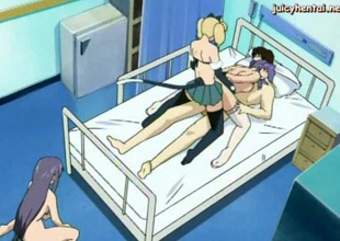 Naughty anime toddler gain in value strapon & cock