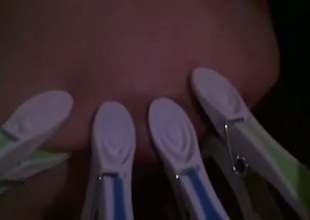 Homemade vid encircling my oratorical get hitched enjoying clamps on her tits
